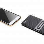 Wholesale iPhone 7 Plus Slim Fit Kickstand Hybrid Case (Black)